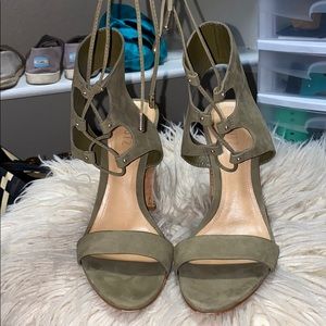 Army Green Schultz chunky heel